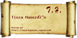 Tisza Hasszán névjegykártya
